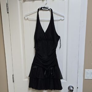 Majora Black Halter Neck Dress Sparkle Kids Children Medium